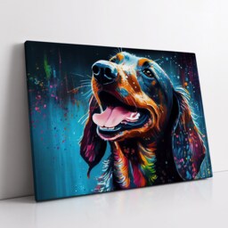 Sausage Dog Abstract Pet Modern Painting Wall Art, Framed Canvas Poster Print, Home Kitchen Office Room Decor, Gifts - thumbnail 2
