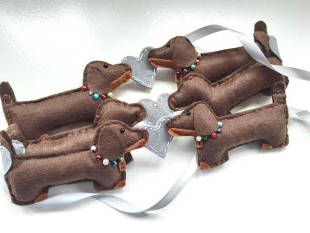 Dachshund Garland Birthday Dog Banner Bunting Chocolate & Tan Decoration Christmas Doxie - image 1