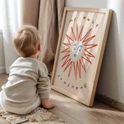 My Only Sunshine Print, Sun Toddler Room Illustration Wall Art, Celestial Nursery Eclectic Nursery, Hand Drawn, Unframed - thumbnail 3