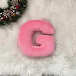 Pink Velour Letter Pillow Personalized Monogram Cushion - thumbnail 2