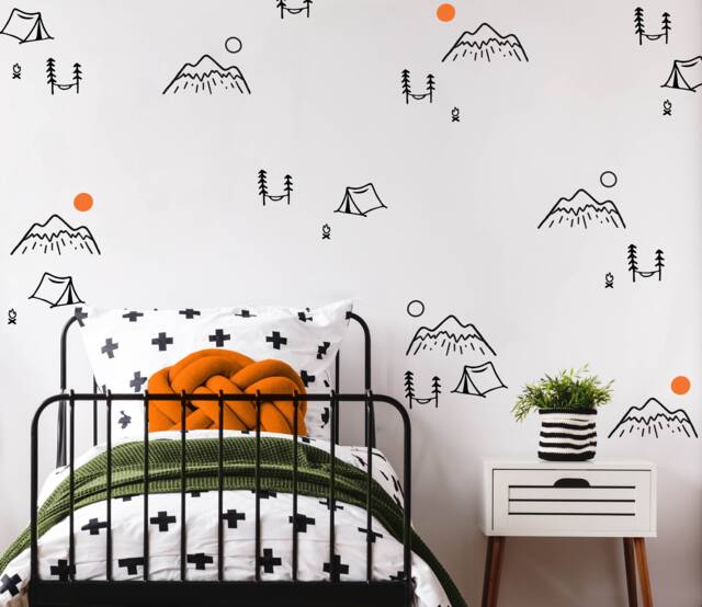 Mountain Wall Decal, Camping Decals, Outdoor Stickers, Kid's Decal - image 1