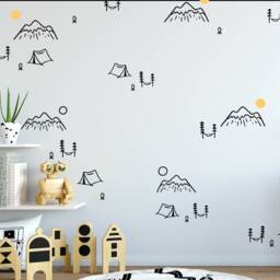 Mountain Wall Decal, Camping Decals, Outdoor Stickers, Kid's Decal - thumbnail 2