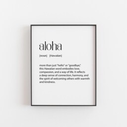 Aloha Definition Print - Hawaiian Wall Art, Love & Connection Decor, Unframed Gift For Housewarming, Birthday, Or Farewell Word Art - thumbnail 2