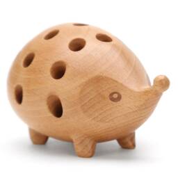 Wood Pencil Case, 24 Hole Pencil Storage Box , Hedgehog Pen Box, Teacher Desktop Storage, Gifts - thumbnail 3