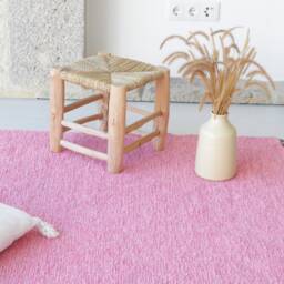 Large Handwoven Pink Rug 140x200 cm Living Room Rug, Area Nursery Bohemian Decor, Carpet Tapis Rose, Teppich - thumbnail 4