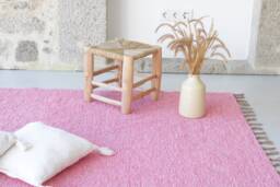Large Handwoven Pink Rug 140x200 cm Living Room Rug, Area Nursery Bohemian Decor, Carpet Tapis Rose, Teppich - thumbnail 1