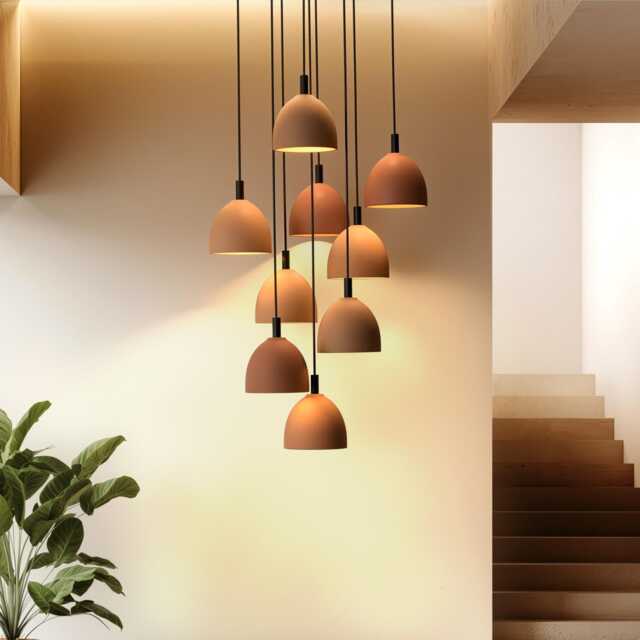 Naaya Mini Dome Ceramic Pendant Light, Modern Sculptural Chandelier, Eco-Friendly Design - image 1