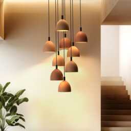 Naaya Mini Dome Ceramic Pendant Light, Modern Sculptural Chandelier, Eco-Friendly Design - thumbnail 1