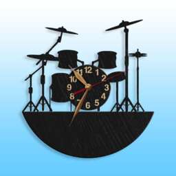 Drum Wall Clock 12-18Inch, Large Musical Art Decor, Percussionist Gift - thumbnail 3