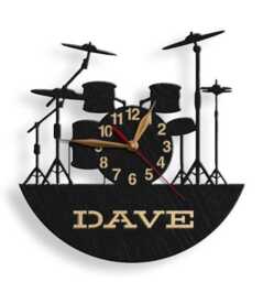 Drum Wall Clock 12-18Inch, Large Musical Art Decor, Percussionist Gift - thumbnail 2