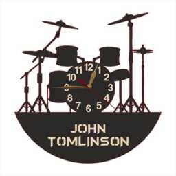 Drum Wall Clock 12-18Inch, Large Musical Art Decor, Percussionist Gift - thumbnail 4