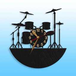 Drum Wall Clock 12-18Inch, Large Musical Art Decor, Percussionist Gift - thumbnail 1
