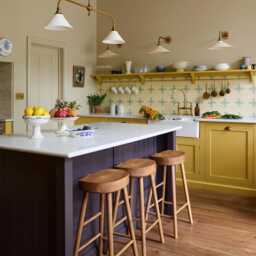 Beech Shaker Saddle Stool - Solid Wood Counter Stool, Kitchen Island Vintage Bar Backless Rustic Seating - thumbnail 1