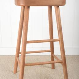 Beech Shaker Saddle Stool - Solid Wood Counter Stool, Kitchen Island Vintage Bar Backless Rustic Seating - thumbnail 3