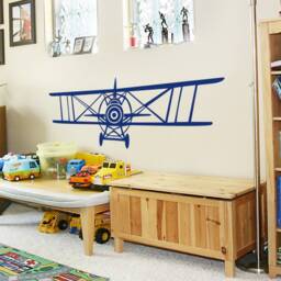 Airplane Wall Decals, Set Of Three Planes, Biplane & Single Wing Airplanes, Decor, Nursery, Plane Decal - 184 - thumbnail 1