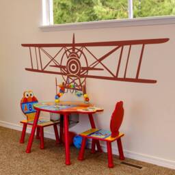 Airplane Wall Decals, Set Of Three Planes, Biplane & Single Wing Airplanes, Decor, Nursery, Plane Decal - 184 - thumbnail 2