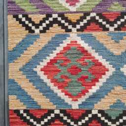 Kilim Rug Tribal, Handmade Artisan Afghan Turkish Persian Qashqai Navajo Bohemian Natural Wool Flatweave Multicolour 125x84 cm - thumbnail 4