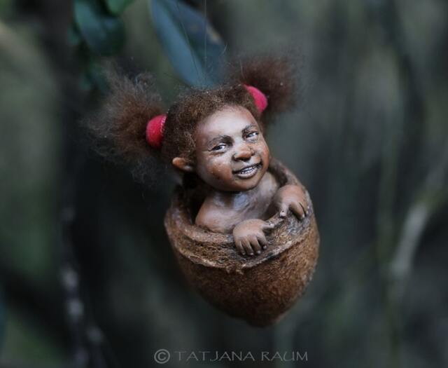 Pixie Girl Lizzy Handmade Decoration Black - image 1