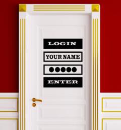 Wall Vinyl Decal Children's Room D??cor Login To Enter Computer Games Gaming Decoration 1112Di - thumbnail 1