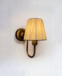 Minimalist Wall Sconce, Bedroom Fabric Antique Brass Light, Mid Century Sconce, Wall Sconce - thumbnail 1