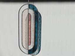 Art Deco Stained Glass Suncatcher Modern Scandinavian Wall Decor - thumbnail 1