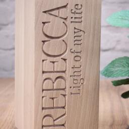 Light Of My Life Personalised Wooden Block Tealight Holder - thumbnail 4