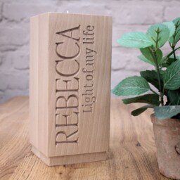 Light Of My Life Personalised Wooden Block Tealight Holder