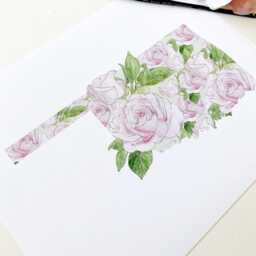 Oklahoma State Flower Map Watercolor Oklahoma Rose - Art Print Wall Graduation Wedding Realtor Moving Mothers Day Gift Floral - thumbnail 4