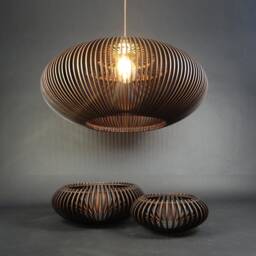 Handcrafted Wooden Pendant Light With Poplar Shade For Modern Living Spaces - Gula L88 - thumbnail 1