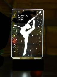 Gymnast Girl 3D Illusion Smart App Control Night Light Bluetooth, Music, 7&16M Color Mobile App, Made in UK - thumbnail 1