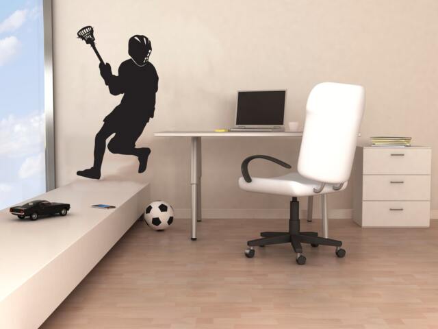 Guy Lacrosse Silhouette Sports - Wall Decal Custom Vinyl Art Stickers - image 1