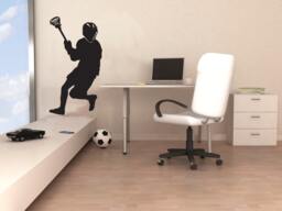 Guy Lacrosse Silhouette Sports - Wall Decal Custom Vinyl Art Stickers - thumbnail 1