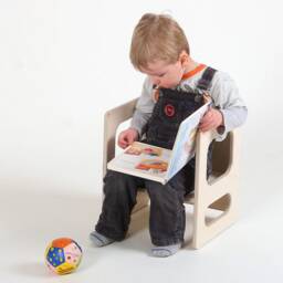 Play Chair Charlie Waxed in Wood For The Modern Children's Room Toddlers With Three Heights - thumbnail 3