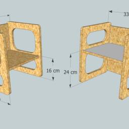 Charlie Waxed Wooden Play Chair For The Modern Children's Room Toddlers With Three Height Settings - thumbnail 4