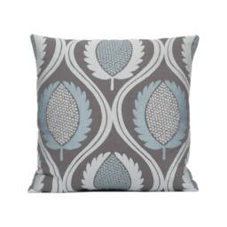 Jane Churchill - Carus Aqua/Charcoal Laurel Leaf Trellis Cushion Cover Handmade Throw Pillow Designer Home D??cor - thumbnail 2