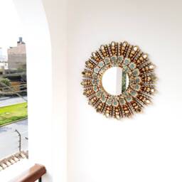 "Peruvian Mirrors - ""Ivory Eye 45cm" - thumbnail 2