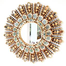 "Peruvian Mirrors - ""Ivory Eye 45cm" - thumbnail 1