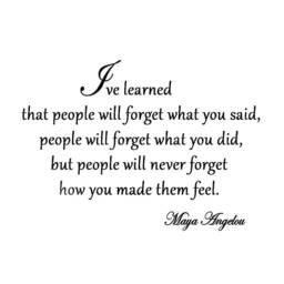 Vwaq I've Learned That People Will Forget What You've Said Maya Angelou Vinyl Wall Art Quote Decal Lettering - thumbnail 2