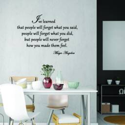 Vwaq I've Learned That People Will Forget What You've Said Maya Angelou Vinyl Wall Art Quote Decal Lettering - thumbnail 1