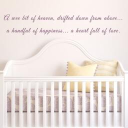 A Wee Bit Of Heaven Nursery Wall Decal Baby Boy Girl Bedroom Quote Heart Full Love - 072 - thumbnail 2