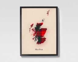 Clan Macnab Scottish Tartan Map - Of Scotland Family Wall Decor, Ready To Hang - thumbnail 1