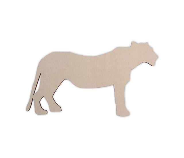 Unfinished Wooden Lioness Shape Diy Wall Art Decor - image 1