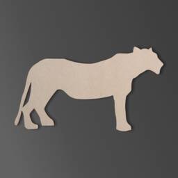 Unfinished Wooden Lioness Shape Diy Wall Art Decor - thumbnail 2