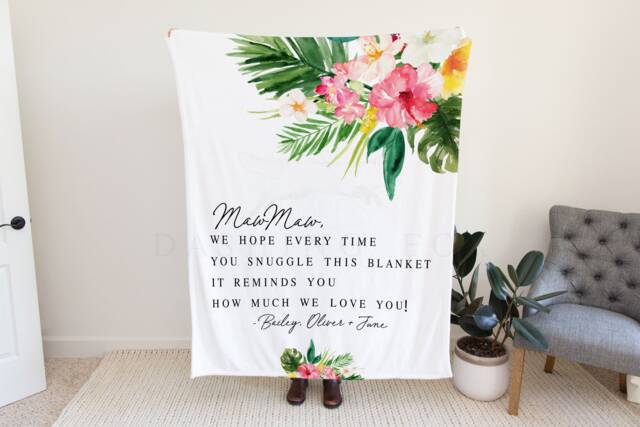 Christmas Gift For Her, Nana Present, Grandma Quote Blanket, From Kids Wife, Grandparent - image 1