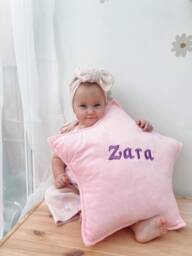 Personalised Star Cloud Cushion Pillow, Custom Name Kids Embroidered Cushion, Children Toddler Decorative Nursery Decor - thumbnail 1