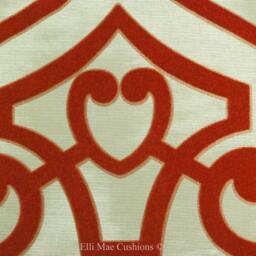 Designer Dedar Pavillion Moire Luxury Orange Flock Cushion Pillow Cover - thumbnail 2