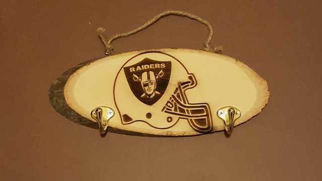 Raiders Key Holder Basswood Slice Wood Frame