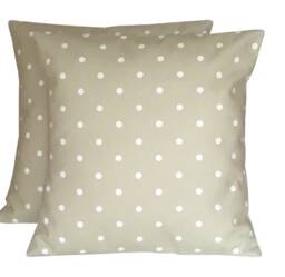 "2 X Clarke & Dotty Spot Polka Dots Sage Green Cotton Pillow Cushion Covers 16"" - 22" - thumbnail 1