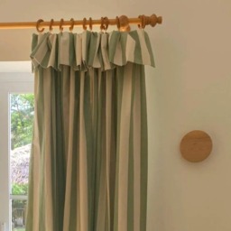 Custom Made Flop Over Curtains, Ian Mankin Devon Stripe, Blackout Lined - thumbnail 1