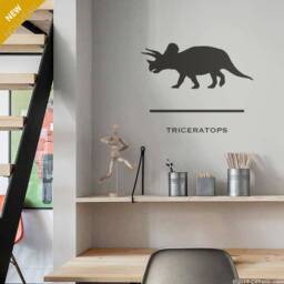 Triceratops Wall Decal Dinosaur Sticker, Custom Name